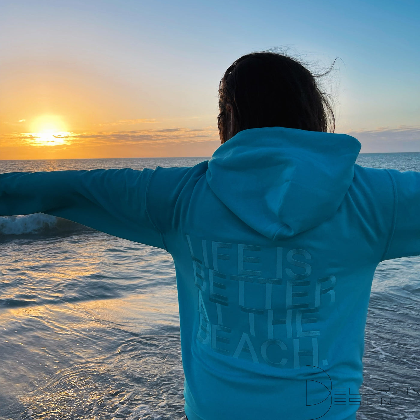 LIFE IS BETTER AT THE BEACH Hoodie Embroidered