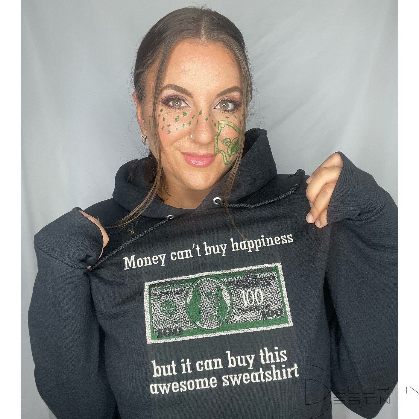 Money can't buy Happiness Hoodie & Sweatshirt Embroidered